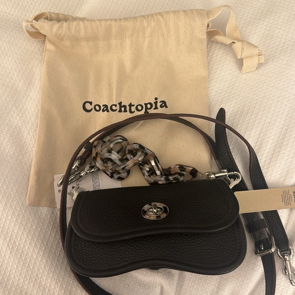 Coach Black Leather Crossbody Bag Micro Dinky - Picture 4 of 16
